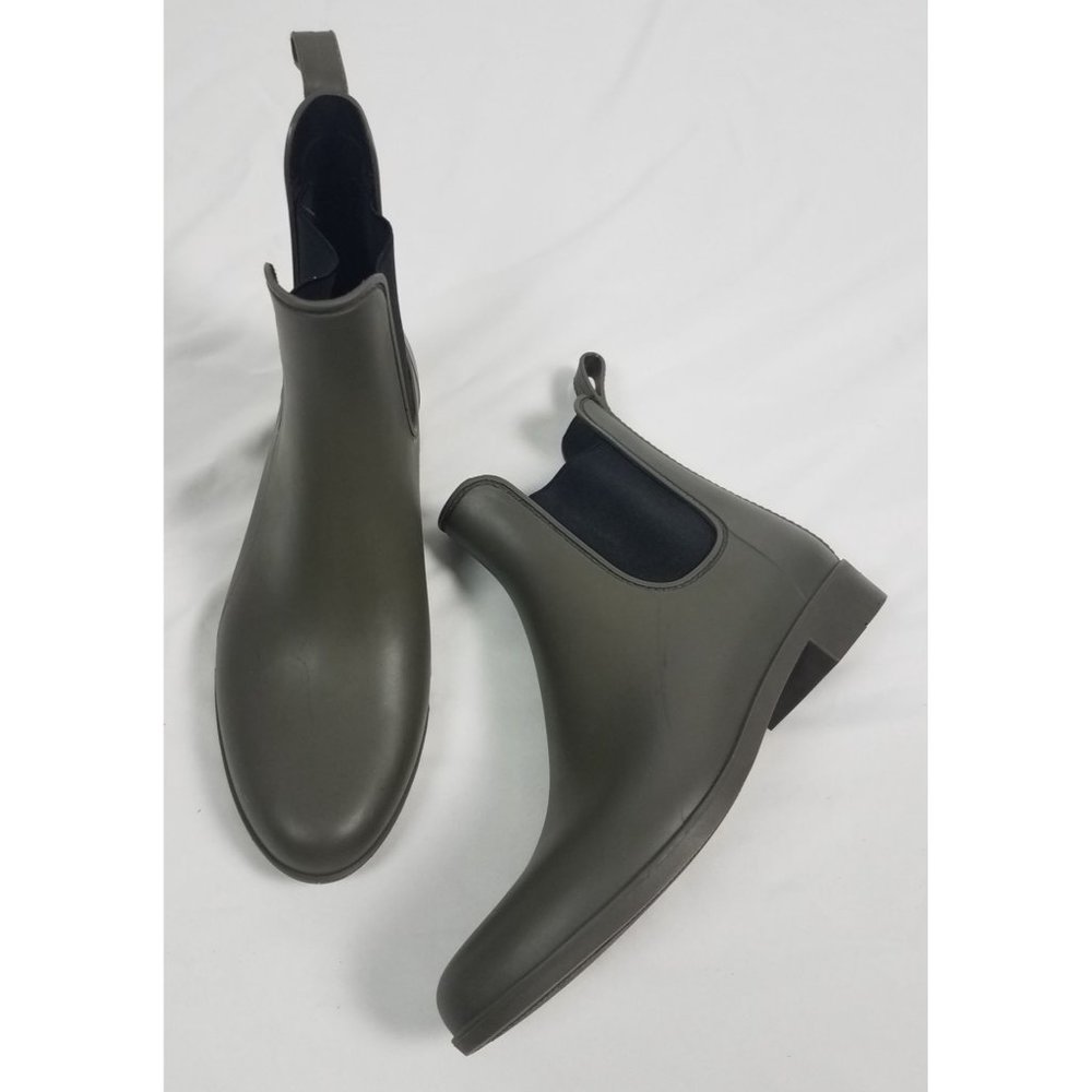 Storm By Cougar Women's Sz. 9 Olive Green Chelsea Ankle Rain Wellies Boots